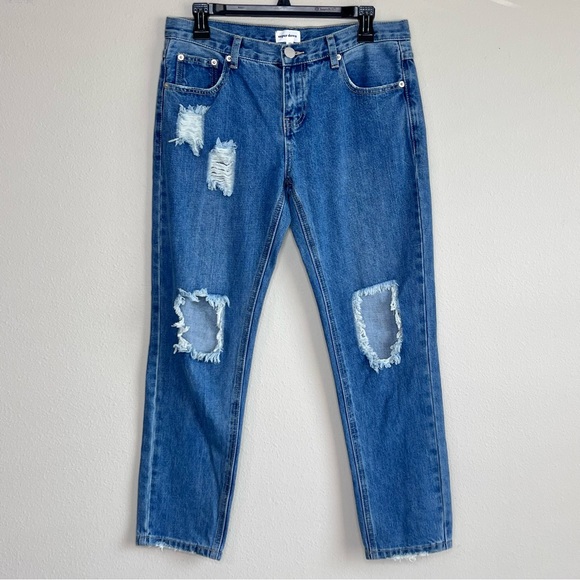 Superdown Revolve Angie Distressed Busted Knees Jeans size 27 - Picture 7 of 10